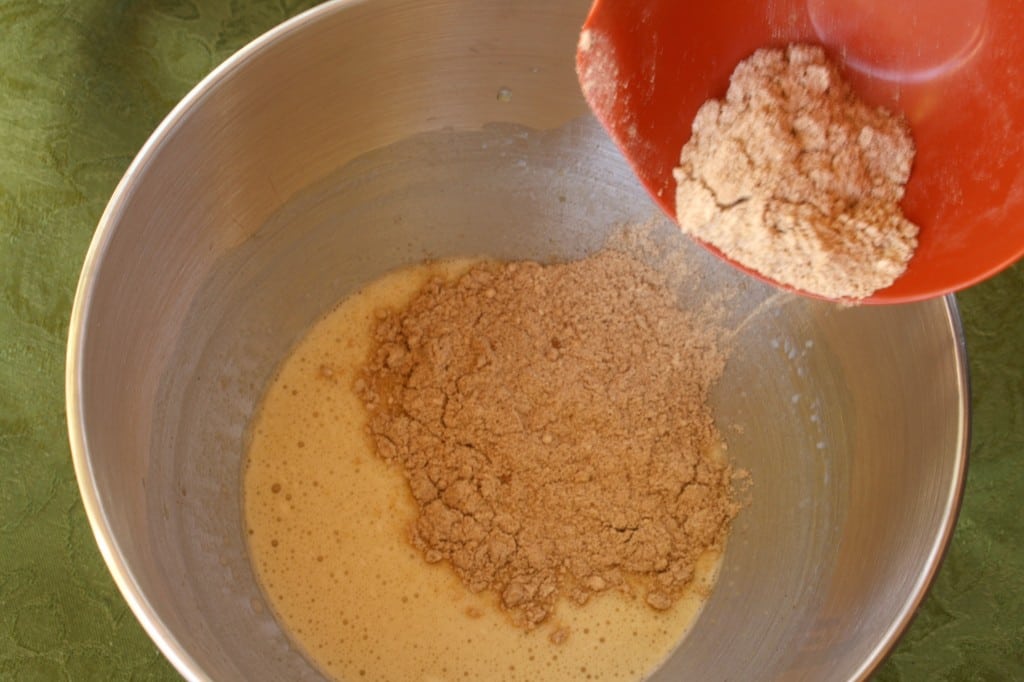 pumpkin bread - ingredients in bowl