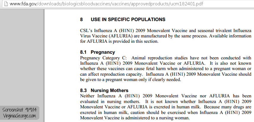 2009 H1N1 Use in Specific Populations