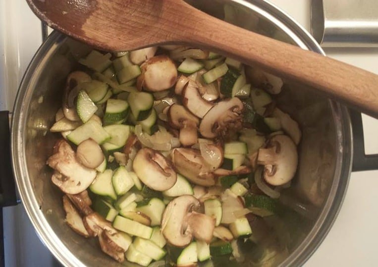 veggies in pot