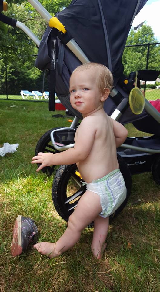 Caleb Naked With Stroller